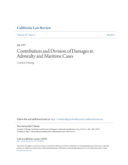 Contribution and Division of Damages in Admiralty and Maritime