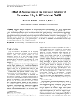 Effect of Anodization on the corrosion behavior of Aluminium Alloy in