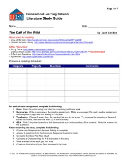Literature Study Guide The Call of the Wild