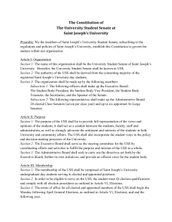 The Constitution of The University Student Senate at Saint Joseph`s