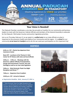 2016 Frankfort Trip Agenda - Paducah Area Chamber of Commerce