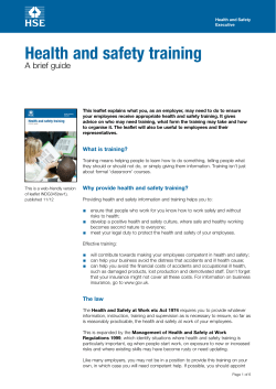 Health and safety training: A brief guide