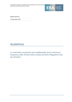 Guidelines on materiality, proprietary and confidentiality and on