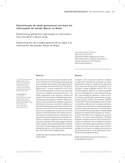 Determina&ccedil;&atilde;o da idade gestacional com base em informa&ccedil;&otilde;es do