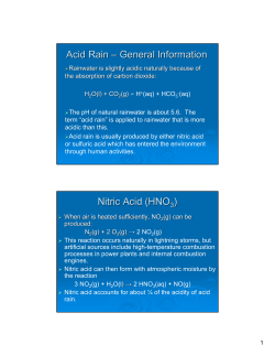 Acid Rain &ndash; General Information Nitric Acid (HNO )