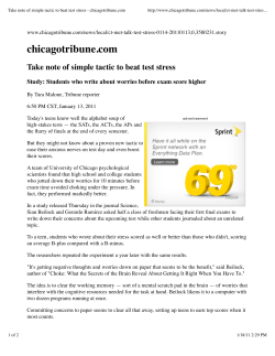 Take note of simple tactic to beat test stress