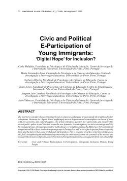 Civic and Political E-Participation of Young Immigrants: