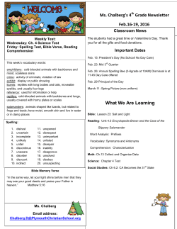 Ms. Chalberg`s 4 Grade Newsletter Feb.16