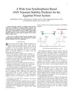 A Wide Area Synchrophasor Based ANN Transient Stability