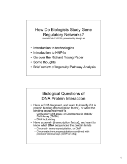 How Do Biologists Study Gene Regulatory Networks? Biological