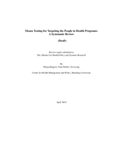 Means Testing for Targeting the People in Health Programs: A