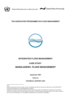 BANGLADESH: FLOOD MANAGEMENT