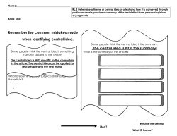 Central idea - The Syracuse City School District