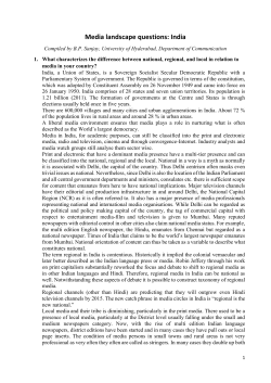 Media landscape questions: India