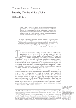 Ensuring Effective Military Voice - Strategic Studies Institute