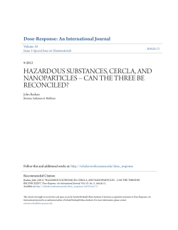 hazardous substances, cercla, and nanoparticles &ndash; can the three be