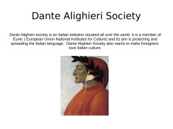 Italy- the world: Dante Alighieri Cultural Organization