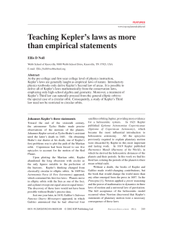 Teaching Kepler`s laws as more than empirical statements