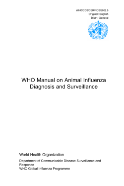 WHO Manual on Animal Influenza Diagnosis and Surveillance