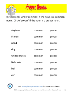 Instructions: Circle `common` if the noun is a common noun. Circle