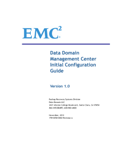 Data Domain Management Center Initial Configuration Guide