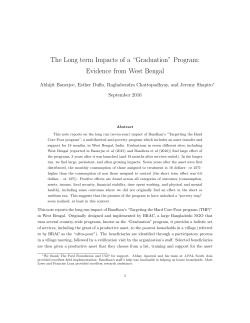 The Long term Impacts of a &ldquo;Graduation&rdquo; Program