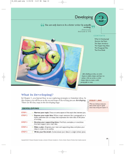 Developing - Pearson Canada