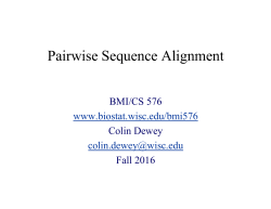 Pairwise Sequence Alignment