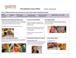 Preschool Lesson Plan