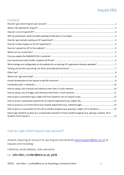 Inquisit FAQ - University of Kent