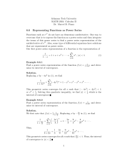 8.6 Representing Functions as Power Series