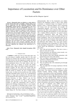 Importance of Locomotion and Its Dominance over Other Factors