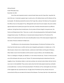 Athreya Ramesh Greek Philosophy Essay November 22, 2015
