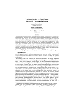 Lighting Design: A Goal Based Approach Using Optimisation