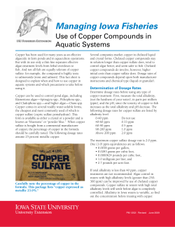 Managing Iowa Fisheries: Use of Copper Compounds in Aquatic