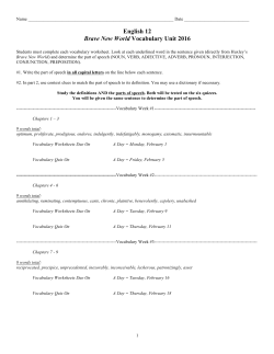 English 12 Brave New World Vocabulary Unit 2016