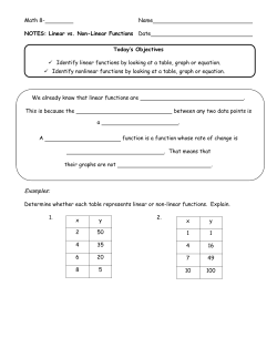 Math 8- Name NOTES: Linear vs. Non