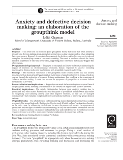 Anxiety and defective decision making: an elaboration of the