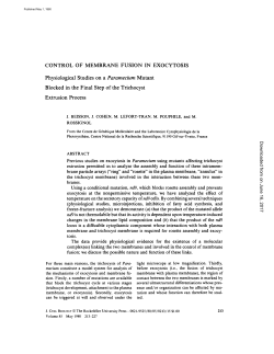 CONTROL OF MEMBRANE FUSION IN EXOCYTOSIS Physiological