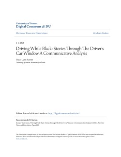 Driving While Black: Stories Through The Driver`s Car Window A