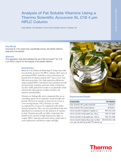Analysis of Fat Soluble Vitamins Using a Thermo