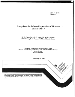 Analysis of the E-Beam Evaporation of Titanium - and Ti
