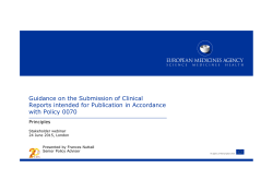 Guidance on the Submission of Clinical Reports - EMA
