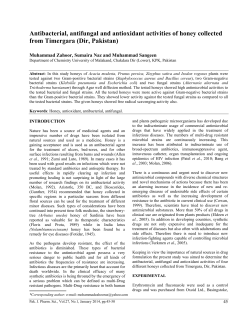 Antibacterial, antifungal and antioxidant activities of honey collected