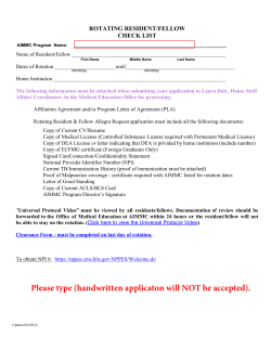 rotating resident/fellow check list