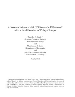 A Note on Inference with &ldquo;Difference in Differences&rdquo; with a Small