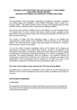 technical specifications for 0.5s accuracy class power