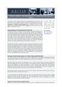 privacy update: the importance of a welldrafted privacy policy