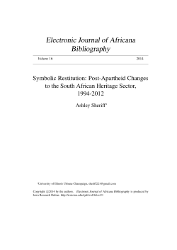 Symbolic Restitution: Post-Apartheid Changes to the South African