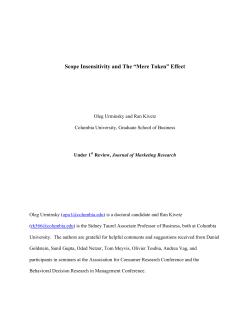 Scope Insensitivity and The “Mere Token” Effect